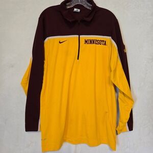 Nike Dri Fit Minnesota Golden Gophers Quarter Zip Pullover Shirt Mens L